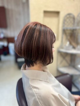 セットアップ 倉敷美和店(SET-UP) 前下がりボブ/ワイドバング/ピンクベージュ/上品/くすみピンク