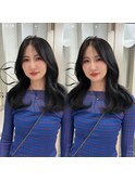 blue black/韓国ヘア