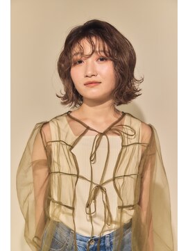 ミディアムパーマ/コテ巻風パーマ/くせ毛風パーマ/大人ボブ