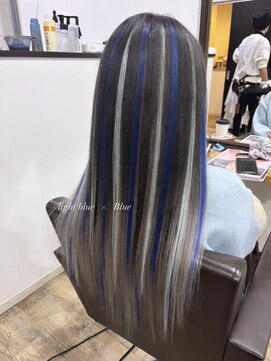 ル ジャルダン ヘアー プロデュース(Le.jardin hair produce) 青水色のハイライト(シールエクステ)