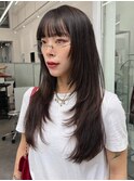ストレートハッシュロングレイヤー