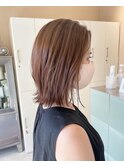 切りっぱなしボブ　大人ボブ　ブリーチなしカラー　髪質改善