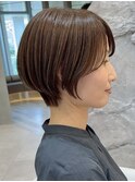 青山白髪ぼかしハンサムショートカットアッシュブラウン30代40代