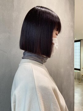 ヨーク(YOKE) 【YOKE】ワンレンボブぱっつんボブ切りっぱなし