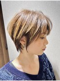 ショートボブ/ボブショート/シースルーバング/つくば美容室