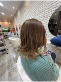 バレイヤージュ×裾カラー