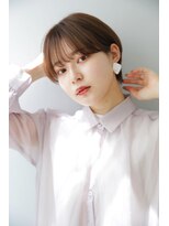 ネオリーブアイム 横浜西口店(Neolive aim)&nbsp;小顔ショートボブアッシュブラウン耳掛け