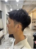 MEN’S HAIR アッシュブラックマッシュパーマ束感ショート