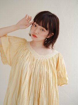 ムク 甲府(muku.) ミディアムヘア/斜めバング/グレージュカラー/甲府駅