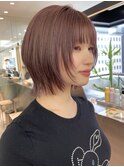 イメチェン外ハネボブ美髪ワイドバングレイヤー縮毛矯正/横浜