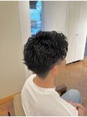 ベリーショート/ダークアッシュ/ニュアンスパーマ/韓国マッシュ