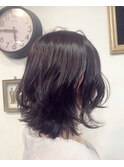 オーキッドグレージュ×ミディアムレイヤー/lamp 清水