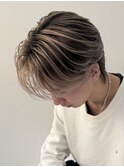 バレイヤージュ×センターパートウルフ