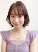 ミディアムレイヤー、外ハネボブ、グレージュ☆