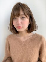 シー バイ ロンド 新宿(Sea by Lond)&nbsp;【佐藤健太郎】王道かわいいミルクティーベージュワンカールボブ