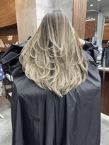 ラフ(LAFF)&nbsp;#バレイヤージュ#グレージュカラー#ボブウルフ#ココアベージュ