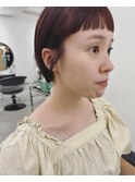 マッシュショート×レッドブラウン#刈り上げマッシュショート