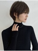 前髪あり耳掛け丸みくびれショートボブ20代30代40代50代(蘭)