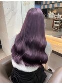 7667ラベンダーパープルブリーチなしダブルカラーレイヤーカット