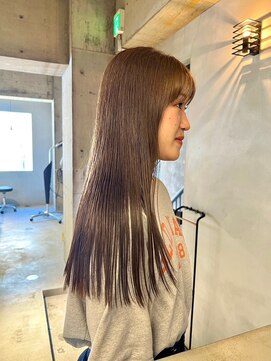 リール(rire) rireイメチェン前髪アンブレラカラーこなれミディウェーブパーマ