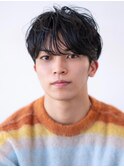 アッシュブラック/マッシュパーマ/刈り上げ/ツーブロック