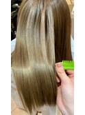 髪質改善カラー,透明感ベージュ,美肌カラー,韓国ツヤカラー/草加
