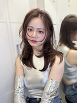 ロンドガーネット 池袋(Lond garnet)&nbsp;ミニウルフレイヤーカット顔周り前髪韓国ミディアムロング/池袋