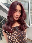 暖色カラーボルドーカラーワインレッドチェリーレッド赤髪