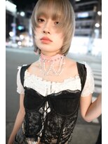 キジ(KIJI) レイヤーボブ/ミルクティーベージュ/ベージュカラー/ハイトーン