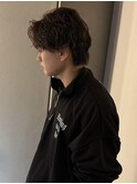 シャドーパーマ×センターパート