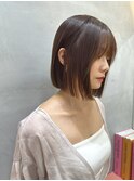 グレーブラウン似合わせカット/バタフライカット/ダークアッシュ