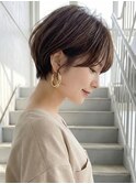 くびれショート/ショートボブ/ひし形/小顔ショート/前髪あり