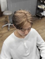 アンダーバーホワイト 広島 並木店(_WHITE)&nbsp;エンドカラー×フェザーショート×メンズハイトーン【広島】