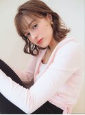 切りっぱなしボブ ラテベージュ 透明感カラー