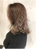 グレージュハイライト_オリーブカラーハイライトカラー_ba262931