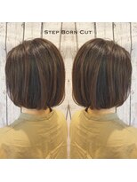 スタジオ アルファプラス 日暮里店(studio α+)&nbsp;ステップボーンカットカットボブショートハイライト白髪ぼかし