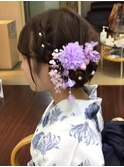 浴衣ヘアサイドシニヨン