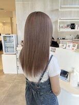 プラス ファースト ヘア(Plus 1st)&nbsp;ほんのりピンクミルクティー×ケアブリーチ×ストレート