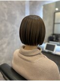 ミニボブ×オリーブブラウン