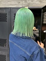 ヲタク(wotaku.) ペールグリーン黄緑カラーエメラルドグリーンダブルカラーボブ