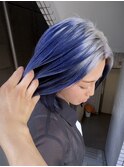 デザインカラーケアブリーチダブルカラーブルーグラデーション