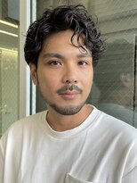 インセプション 銀座(INCEPTION)&nbsp;センターパート/スペインカールニュアンスパーマ/ダークアッシュ