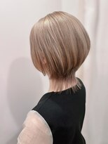 ハロ ハッピーヘアライフ 長居店(Halo happyhairlife)&nbsp;ショートボブミニウルフチェリーブラウンミディアム40代