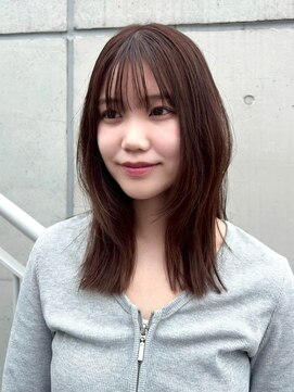 ステイゴールド(STAYGOLD) 顔周りカット レイヤー 前髪カット ブラウンカラー 10代20代