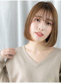 ミルクティーアッシュミストバング小顔ボブｔ小山20代30代40代