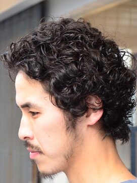 ロムサンク(L'HOMME CINQ) カーリーパーマ×セイムレイヤー