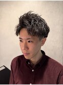 ショート/ツイストスパイラルパーマ/アップバング/刈り上げ