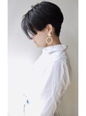 【morio 原宿】前髪なし　黒髪ショートボブ　マニッシュスタイル