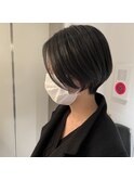 オフィスヘア/エアリーミディ/ショートパーマ/ホワイトアッシュ