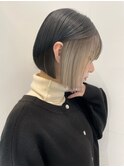 切りっぱなしボブ インナーカラー イヤリングカラー  t1117